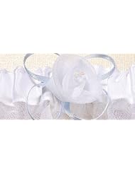 24-7 Accessories Satin and Organza Bridal Garter Sets White Blue by 