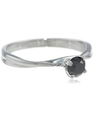 10k White Gold Black Diamond Solitaire Ring (1/2 cttw)