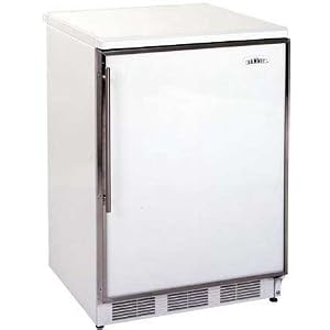 Summit FF6LBrass Brass Locking Compact Refrigerator with 5.5 Cu Ft and Adjustable Shelves FF6L
