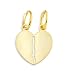 New 14k Bonded Yellow Gold Broken Heart Charm Pendant
