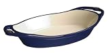 Lodge Enameled Cast-Iron 2-Quart Oval Casserole, Liberty Blue