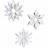 3 Inch Lucite Snowflake Ornaments - Set of 3