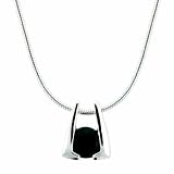 Sterling Silver Genuine Sapphire Horseshoe Pendant