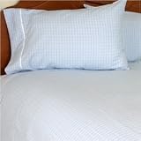 Nautica Hamilton Windowpane Blue Queen Flat Sheet