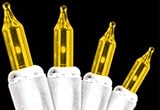Club Pack of 900 Gold Commercial 50pc Dura-Lit Christmas Lights - White Wire