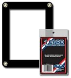  : BCW Single Card Screwdown Holder - Black Border - Baseball, Football, Basketball, Hockey, Nascar, Sportscards, Gaming & Trading Cards Collecting Supplies
