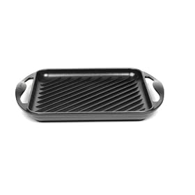 Le Creuset Cast Iron Square Grill, Satin Black, 24 cm