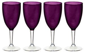 KitchenCraft Coolmovers Weingl&auml;ser, 300 mm, pflaumenfarben get&ouml;nt, 4er Set