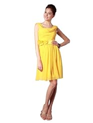 Knee Length Belted  Floral Print Chiffon/Satin Sheath Evening Dress/Homecoming Dress/Bridesmaid Dress/Prom Dress/Party Dress  With a Bow(s)