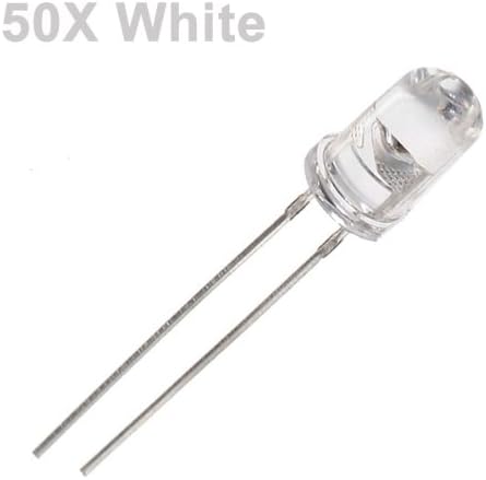 50pcs 5mm 3000-6000mcd LED Bright Decoration Torch Toy Light White