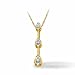1/2 Carat Pear Shape Three Stone Pendant in 14K Yellow