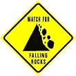 WATCH FOR FALLING ROCKS highway road sign