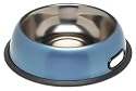 Deluxe dog bowl stainless steel 18cm with non slip rim, blue