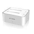 ICY BOX IB-120StU3-Wh HDD 2x Dock USB3.0 Dockingstation fuer 2x 6,4cm 2,5Zoll oder 2x 8,9cm 3.5Zoll SATA HDDs bis 3TB JBOD weiss