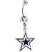 NFL Logo SILVER Double GEM Belly Ring - Dallas Cowboys