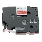 Electronics : Brother 3/4 Inch x 26.2 Feet Black on Fluorescent Orange Labeling Tape for P-Touch (TZB41)