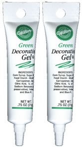 Green Cake Decorations - Two (2) LEAF GREEN MESSAGE DETAIL Decorating Gel - Leaf Green by Wilton - The PartyWorks