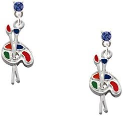 Paint Palette - Blue Crystal Post Earrings