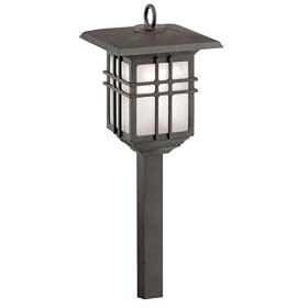 Malibu CS330OB Low Voltage 11-Watt Metal Mission Walk Light, Oil Rubbed Bronze with Frosted Glass Globe