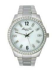 Kenneth Cole NY Womens Crystal Accented MOP Dial Stainless Steel Bracelet Watch KC4894