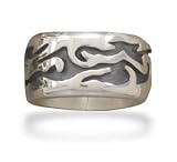 12mm Ring with Flame Design in Band