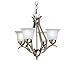 Kichler 2019NI Dover 4LT Mini-Chandelier, Brushed Nickel Finish with Etched Seeded Glass