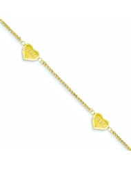 Genuine 14K Yellow Gold Spiga Puff Hearts Love Bracelet 7.5 Inches 2 Grams Of Gold 100% Satisfaction Guaranteed.