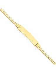 14k Gold 6"" Curb Link Child ID Bracelet