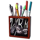 Tile Pen Holder Picturing Harley-Davidson Motorcycle
