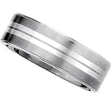 Titanium Wedding Band with Sterling Silver Inlay