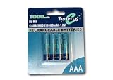 Card Tenergy NiMH AAA 1000mAh Rechargeable high capacity batteries 4xAAA