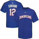 Majestic Dominican Republic 2009 World Baseball Classic #12 Alfonso Soriano Royal Blue Player T-shirt