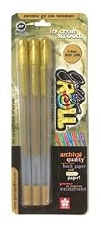 GELLY ROLL METALLIC 3 PK - GOLD SAKURA 3 PK PEN SET KIT - GOLD