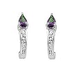 14K White Gold Mystic Topaz and Diamond "J" Earrings