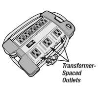 8 Outlet Power Block with Metal Housing and Cord Wrap - PB001130