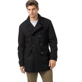 Calvin Klein Wool Double Breasted Pea Coat by Calvin Klein