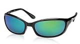 HR11GMGLP – Costa del Mar Harpoon Sunglasses Black Frame with Green Mirror Lens