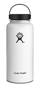 Hydro Flask 32 oz Vacuum Insulated Stainless Steel Water Bottle, Wide Mouth w/Flex Cap, White