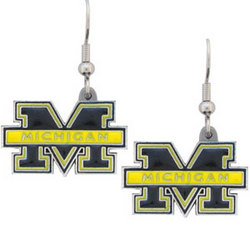College Dangle Earrings - Michigan Wolverines