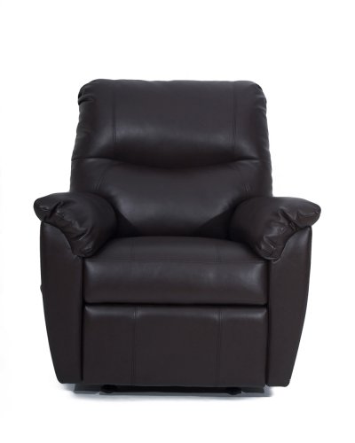 Chicago Chair Company Leather Rocker Recliner, Black