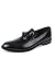 LIBERTYZENO Mens Genuine Leather Adults Tassel Loafer Slip On Dress Shoes for Prom Graduation