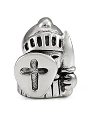 Genuine Ohm Beads (TM) Product. 925 Sterling Silver Knight European Bead Charm. 100% Satisfaction Guaranteed.