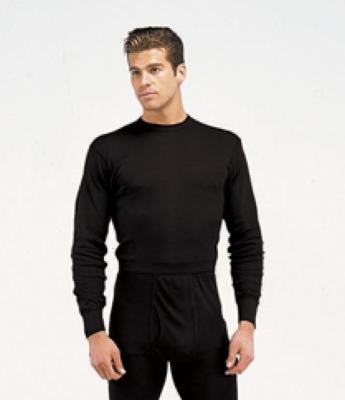 Black Polypropylene Thermal Long Underwear Tops, 2XL