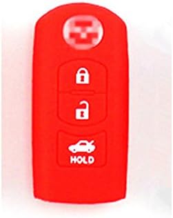 Red 3 buttons Silicone remote smart KEYLESS Key Fob Case Cover skin protect KEY holder For 2006-2013 Mazda 3 MAZDA 5 MAZDA 6