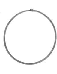 14K White Gold Omega Flat 6mm Necklace 16 Inch