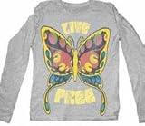 Made U Look Live Free Butterfly Long Sleeve Crew Shirt