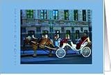Thank you, Ring Bearer, Horse Drawn White Carriage on Cobblestone Card