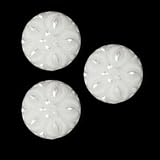 Glass Button 1/2'' Hibernia White Pearl By The Each