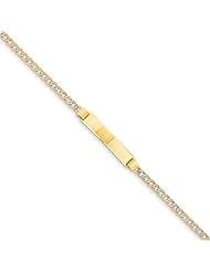 14k Pave Curb Id Bracelet
