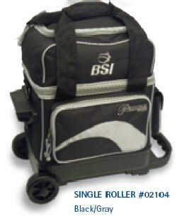 Childrens Toyshop  Sporting Goods : BSI Black 1 Ball Roller Bowling Bag Black/gray